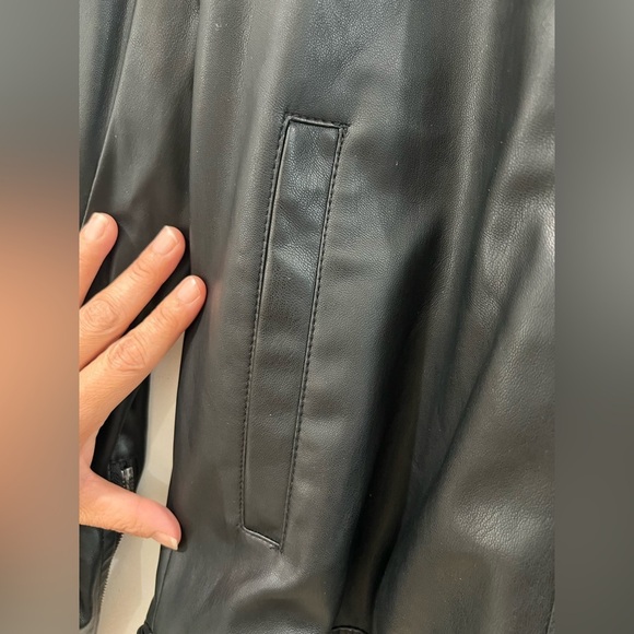 ZARA MAN Double Zipper Faux Leather Jacket Removable Hoodie - Picture 6 of 10